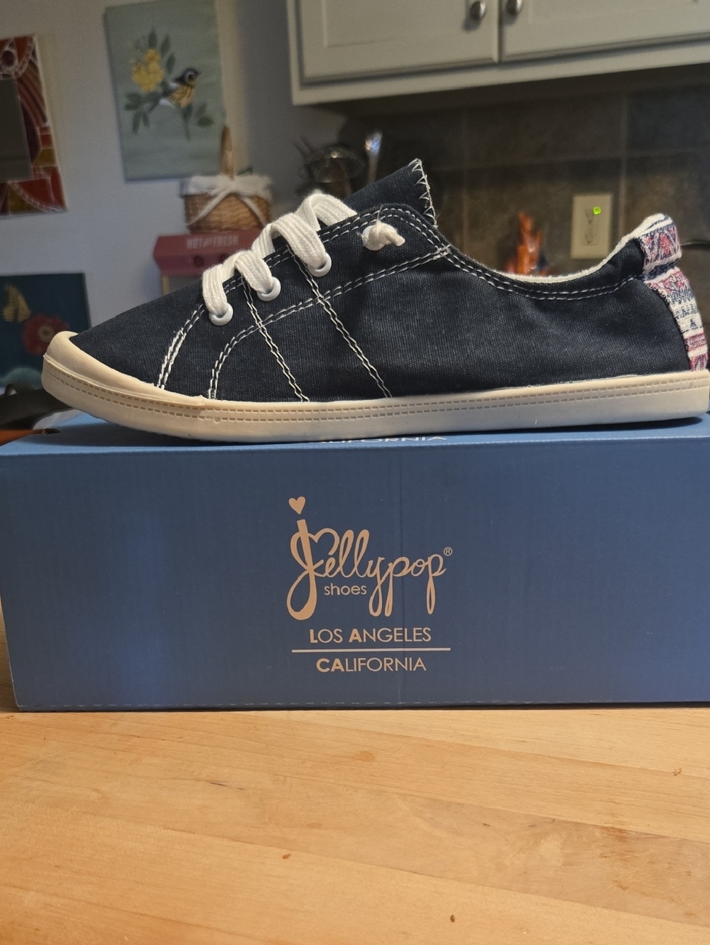 Jelly Pop Dallas Shoe. Navy Canvas.